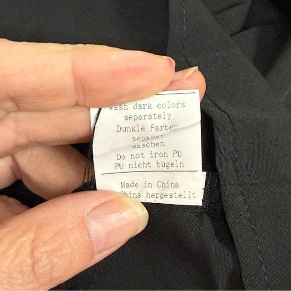 Belle Poque Black Bow Tie Blouse Women’s Size L Ruffle Sleeve Work Top - Picture 7 of 8